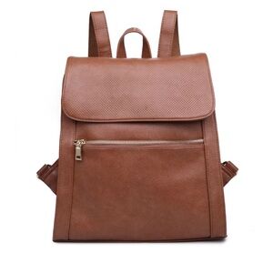 Urban Expressions Chestnut Brown Faux Leather Backpack